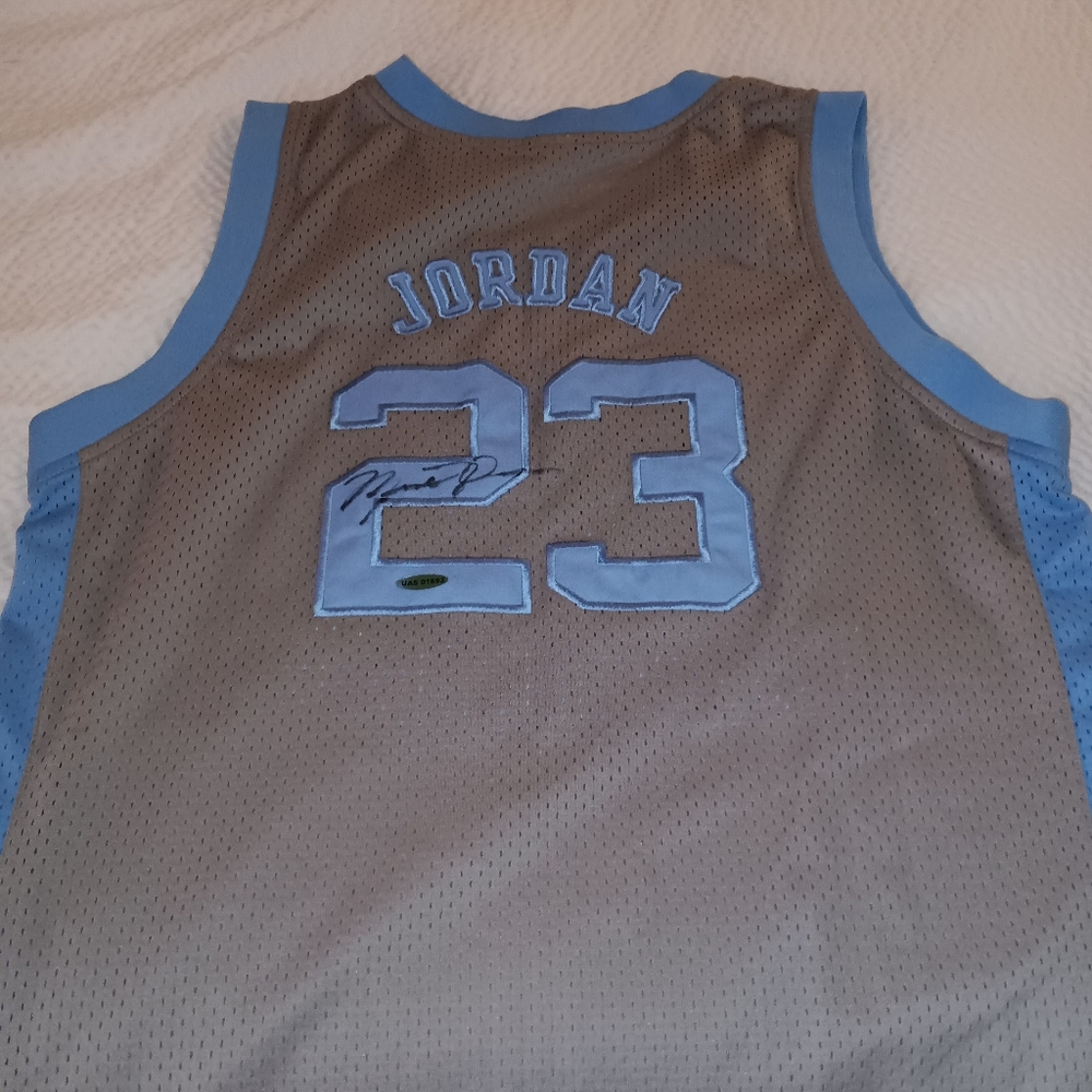 Signed authentic Michael Jordan college jersey